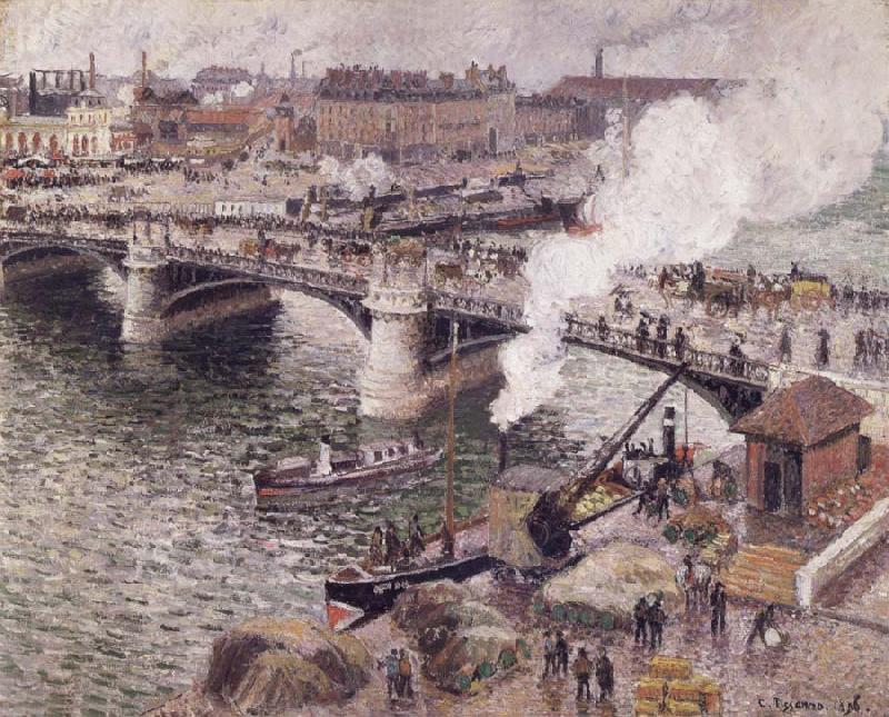 Camille Pissarro Pont Boieldieu in Rouen,damp weather